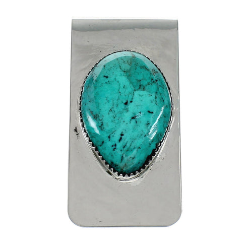Unique Native American Turquoise And Sterling Silver Navajo Money Clip NX12178