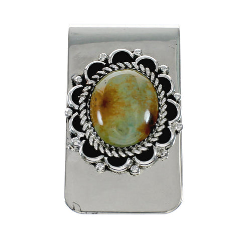 Unique Turquoise And Sterling Silver Navajo Money Clip NX12179