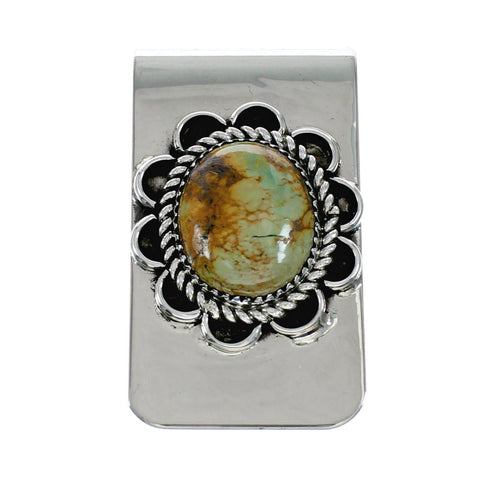 Navajo Turquoise And Sterling Silver Native American Money Clip NX12180