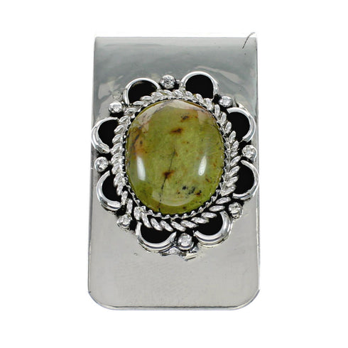 Native American Navajo Turquoise And Sterling Silver Money Clip NX12183