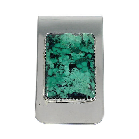 Native American Navajo Turquoise And Sterling Silver Money Clip NX12184