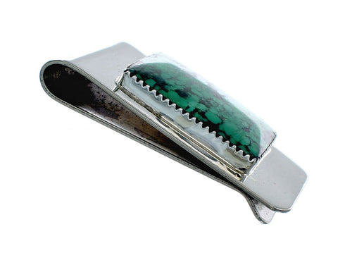 Native American Navajo Turquoise And Sterling Silver Money Clip NX12184