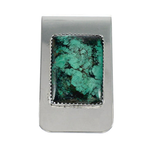 Native American Navajo Turquoise And Sterling Silver Money Clip NX12185