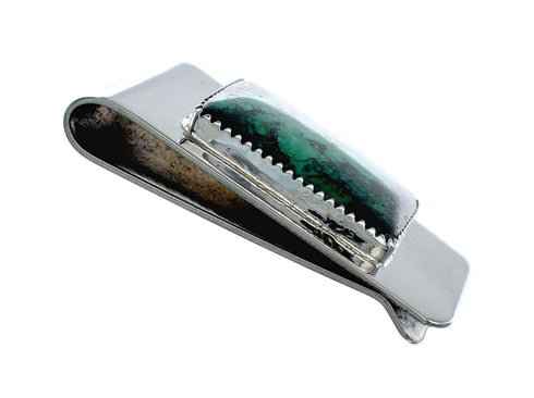 Native American Navajo Turquoise And Sterling Silver Money Clip NX12185