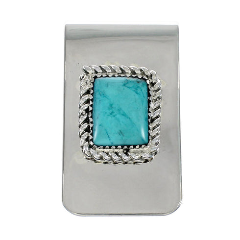 Navajo Turquoise And Sterling Silver Money Clip NX12186