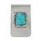 Navajo Turquoise And Sterling Silver Money Clip NX12186