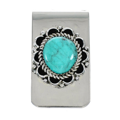 Authentic Navajo Turquoise And Sterling Silver Money Clip NX12189