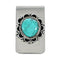 Authentic Navajo Turquoise And Sterling Silver Money Clip NX12189