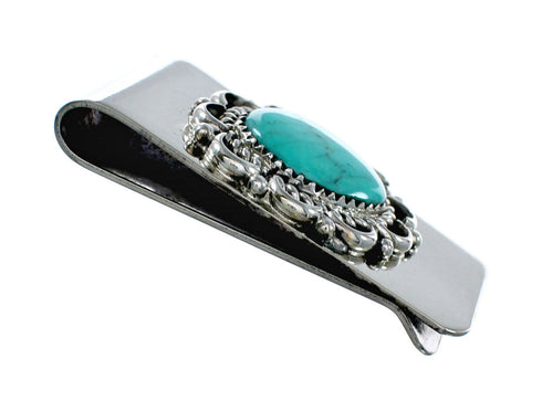 Authentic Navajo Turquoise And Sterling Silver Money Clip NX12189