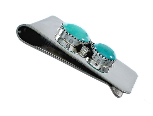Navajo Turquoise And Sterling Silver Native American Money Clip NX12191