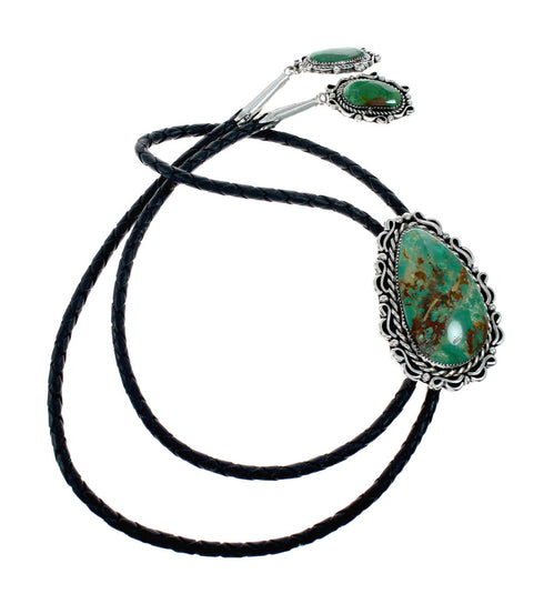 Turquoise Native American Navajo Sterling Silver Bolo Tie NX12165