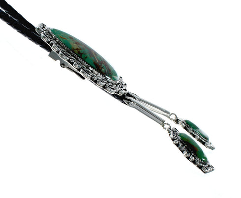 Turquoise Native American Navajo Sterling Silver Bolo Tie NX12165