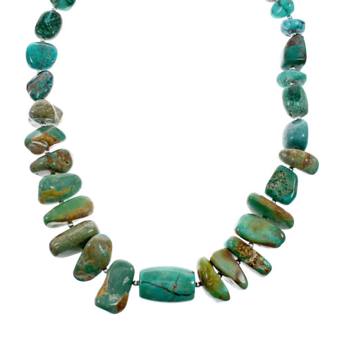 Navajo Kingman Turquoise Sterling Silver Chunky Bead Necklace NX12159