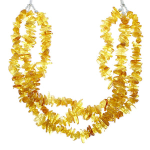3-Strand Amber Sterling Silver Native American Adjustable Bead Necklace NX12164