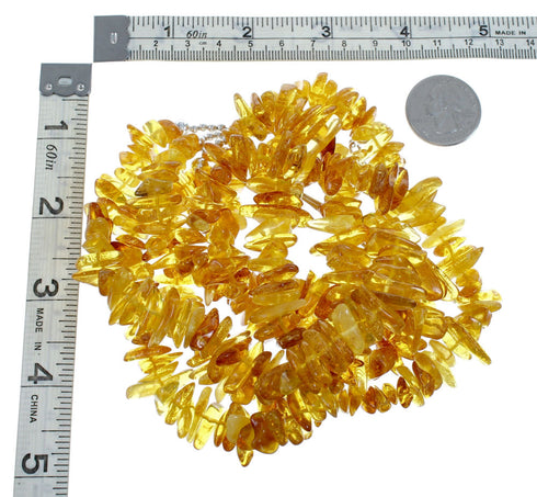 3-Strand Amber Sterling Silver Native American Adjustable Bead Necklace NX12164