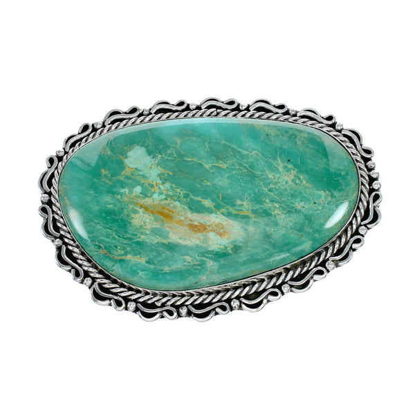 Genuine Native American Navajo Sterling Silver Turquoise Belt Buckle NX12158
