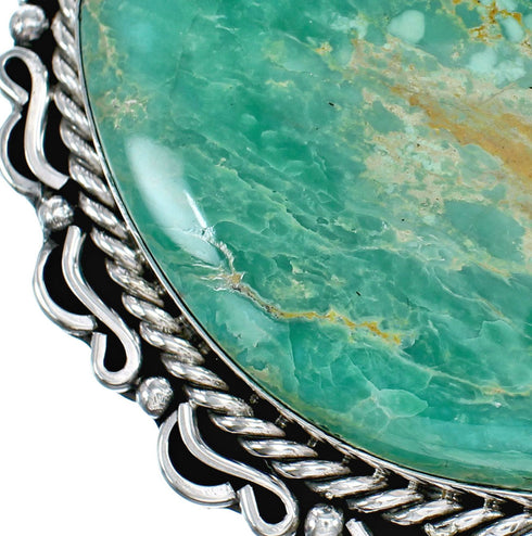Genuine Native American Navajo Sterling Silver Turquoise Belt Buckle NX12158