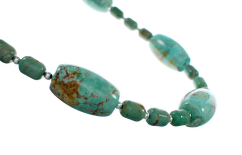 Native American Turquoise Bead Necklace And Earrings Set NX12206