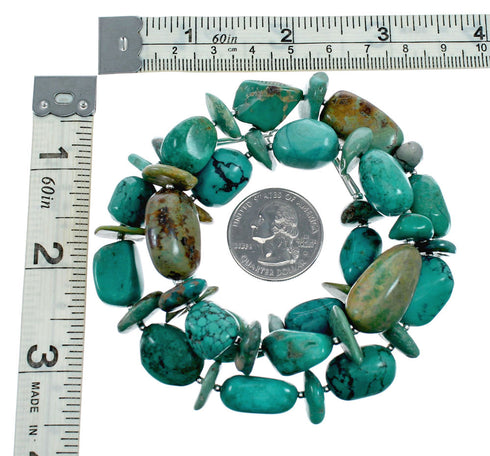 Kingman Navajo Turquoise Sterling Silver Bead Necklace NX12208