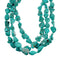 Navajo Sterling Silver 3-Strand Kingman Turquoise Bead Necklace NX12211