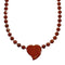 Jasper Authentic Sterling Silver Bead Heart Pedant Necklace NX12201