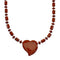 Navajo Jasper Authentic Sterling Silver Bead Heart Pedant Necklace NX12202