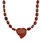 Navajo Jasper Authentic Sterling Silver Bead Heart Pendant Necklace NX12203