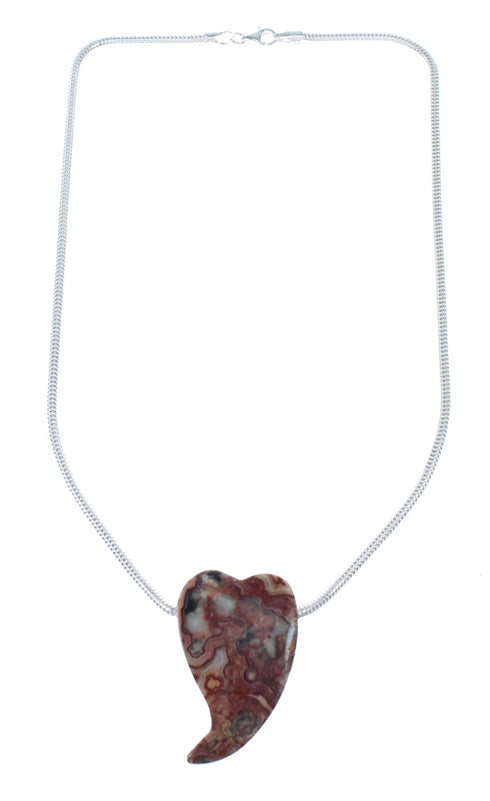 Sterling Silver Jasper Heart Italian Snake Chain Necklace Set NX12205