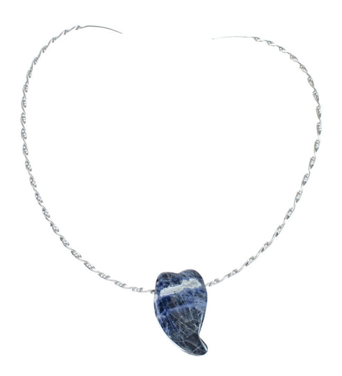 Native American Navajo Sodalite Sterling Silver Collar Necklace NX12220