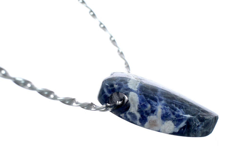 Native American Navajo Sodalite Sterling Silver Collar Necklace NX12220