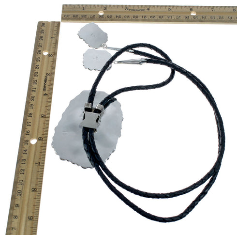 Native American Navajo Turquoise Sterling Silver Bolo Tie NX12194