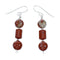 Native American Red Jasper Sterling Silver Bead Earrings NX12198