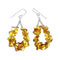 Navajo Amber Sterling Silver Hook Dangle Earrings NX12197