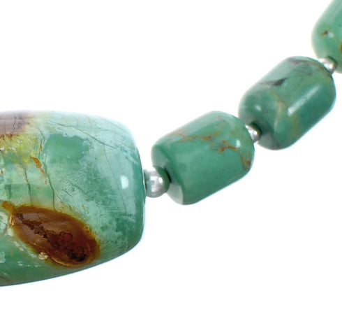 Navajo Turquoise Sterling Silver Bead Necklace NX12225