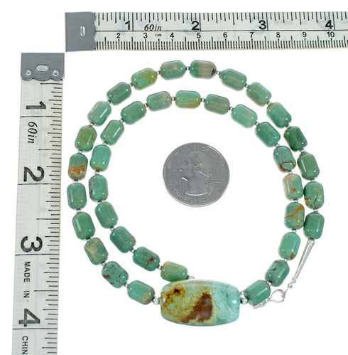 Navajo Turquoise Sterling Silver Bead Necklace NX12225