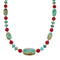 Navajo Sterling Silver Turquoise And Coral Bead Necklace NX12229