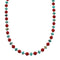 Navajo Sterling Silver Turquoise And Coral Bead Necklace NX12230