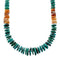 Navajo Turquoise and Oyster Shell Bead Sterling Silver Necklace NX12240