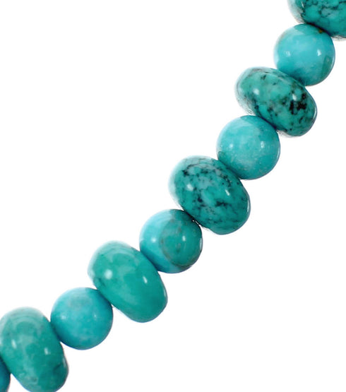 Genuine Navajo Turquoise Sterling Silver Bead Necklace NX12251