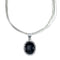 Hand Strung Liquid Sterling Silver 10 Strands 16" Necklace Onyx Pendant NX12281