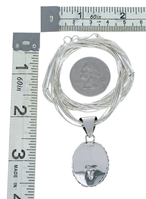 Hand Strung Liquid Sterling Silver 10 Strands 16" Necklace Onyx Pendant NX12281