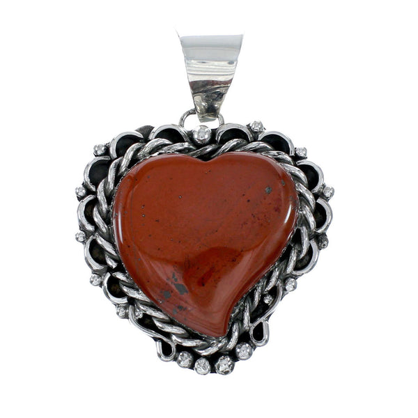 Navajo Jasper Sterling Silver Heart Pendant NX12261