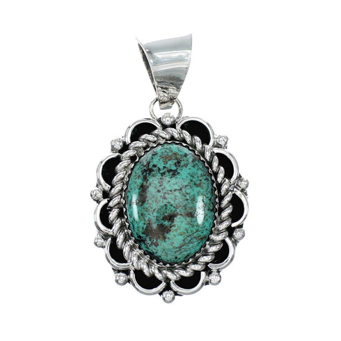 Authentic Navajo Turquoise Sterling Silver Pendant NX12274