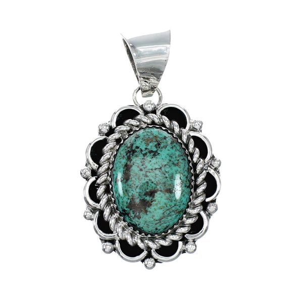 Authentic Navajo Turquoise Sterling Silver Pendant NX12274