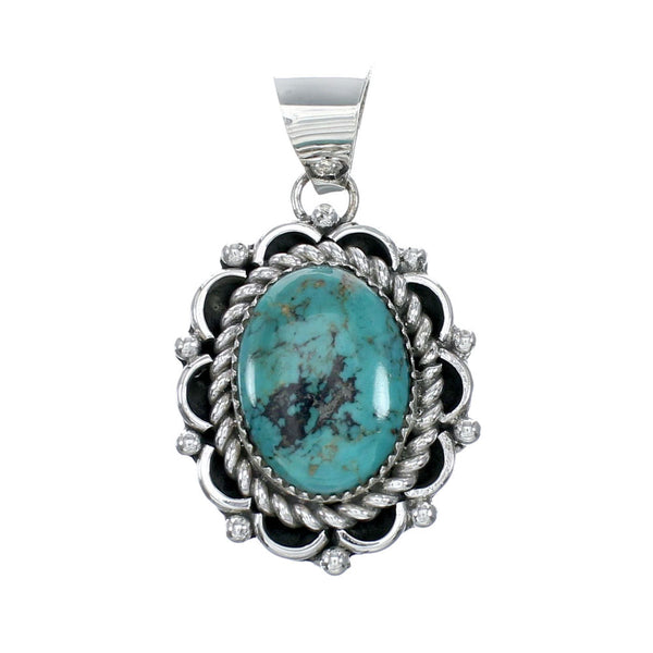 Navajo Turquoise Sterling Silver Pendant NX12276
