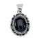 Native American Navajo Onyx Sterling Silver Pendant NX12279