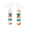 Navajo Turquoise And Oyster Shell Sterling Silver Bead Hook Dangle Earrings NX12272