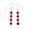 Navajo Coral Bead Hook Dangle Sterling Silver Earrings NX12268