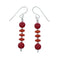 Navajo Coral Bead Hook Dangle Sterling Silver Earrings NX12269