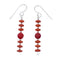 Navajo Coral Bead Hook Dangle Sterling Silver Earrings NX12270